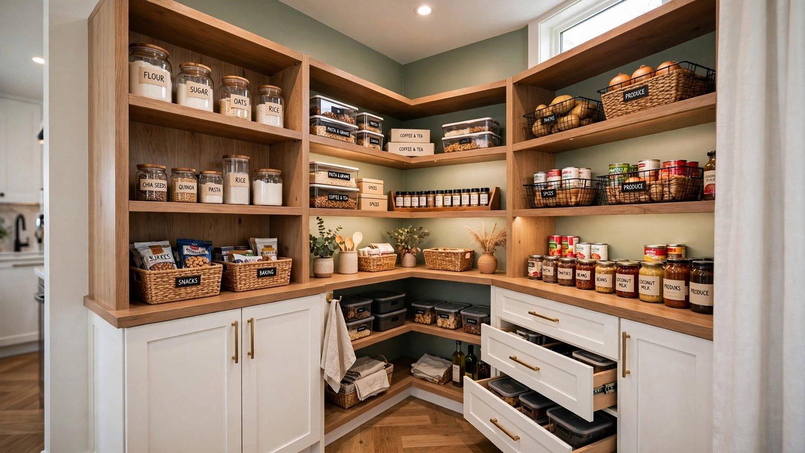 corner pantry organized