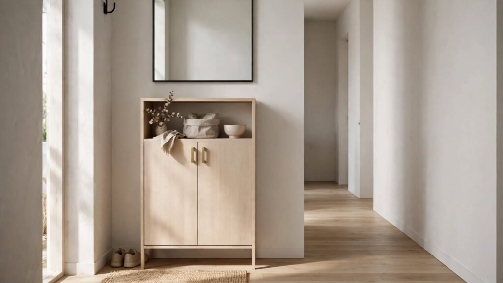 minimalist entryway cabinet