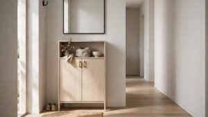minimalist entryway cabinet