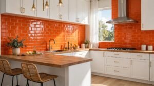 orange kitchen sunlight