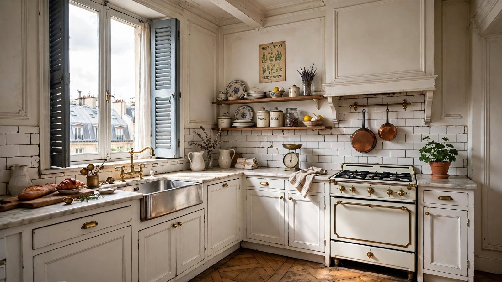parisian kitchen sunlight