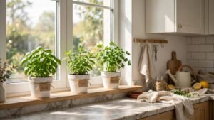 sunny kitchen herb garden