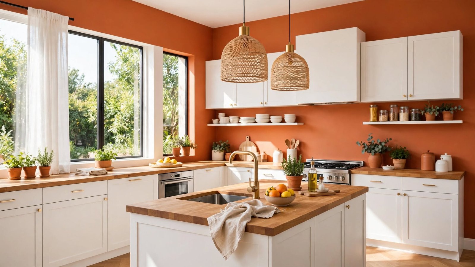 sunny terracotta kitchen
