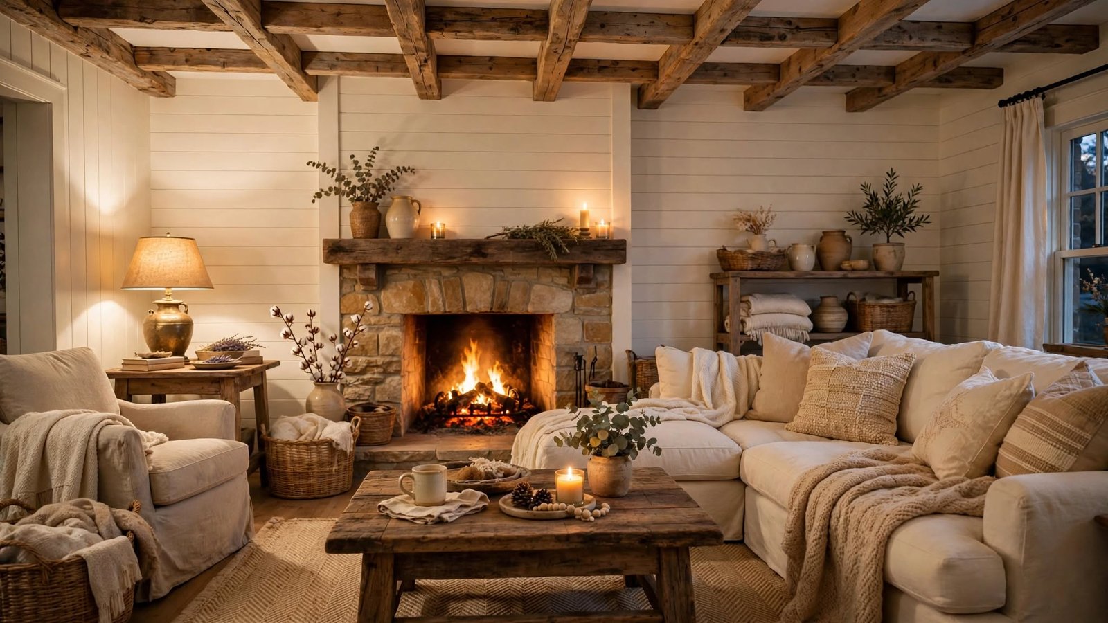 warm farmhouse living room