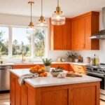 warm orange kitchen