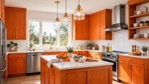 warm orange kitchen