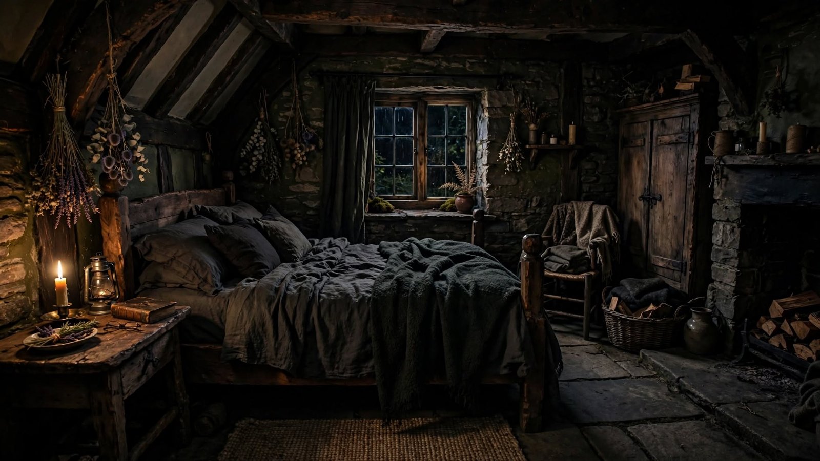 Dark Cottage Bedroom