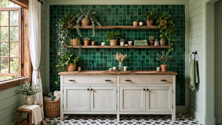 25 Green Farmhouse Bathroom Ideas for a Fresh Rustic Look