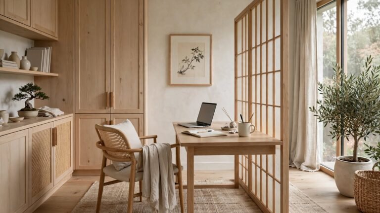 20 Japandi Home Office Ideas for a Calm and Productive Workspace