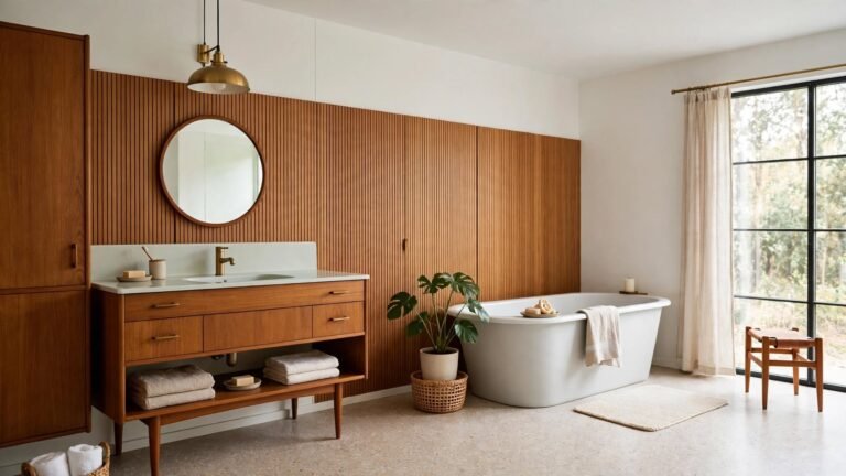 20 Mid Century Scandinavian Bathroom Ideas for a Warm, Timeless Space