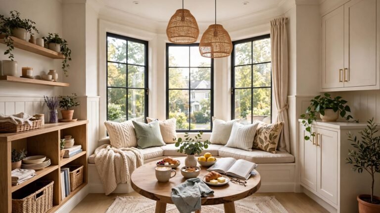 19 Bay Window Breakfast Nook Ideas for a Bright and Cozy Morning Corner