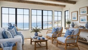 beachy farmhouse living room