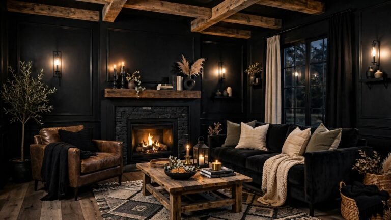 22 Black Farmhouse Living Room Ideas for a Bold and Cozy Space