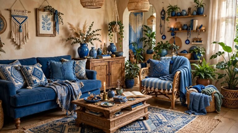 25 Blue Boho Living Room Ideas for a Relaxed, Artistic Space