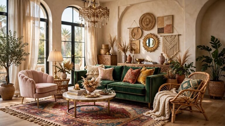 25 Boho Glam Living Room Ideas for a Chic, Layered Space