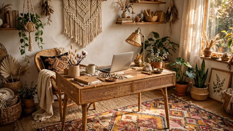 20 Boho Home Office Inspiration Ideas for a Creative and Cozy Workspace