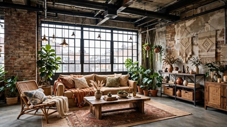 18 Boho Industrial Living Room Ideas for Effortlessly Cool, Layered Spaces