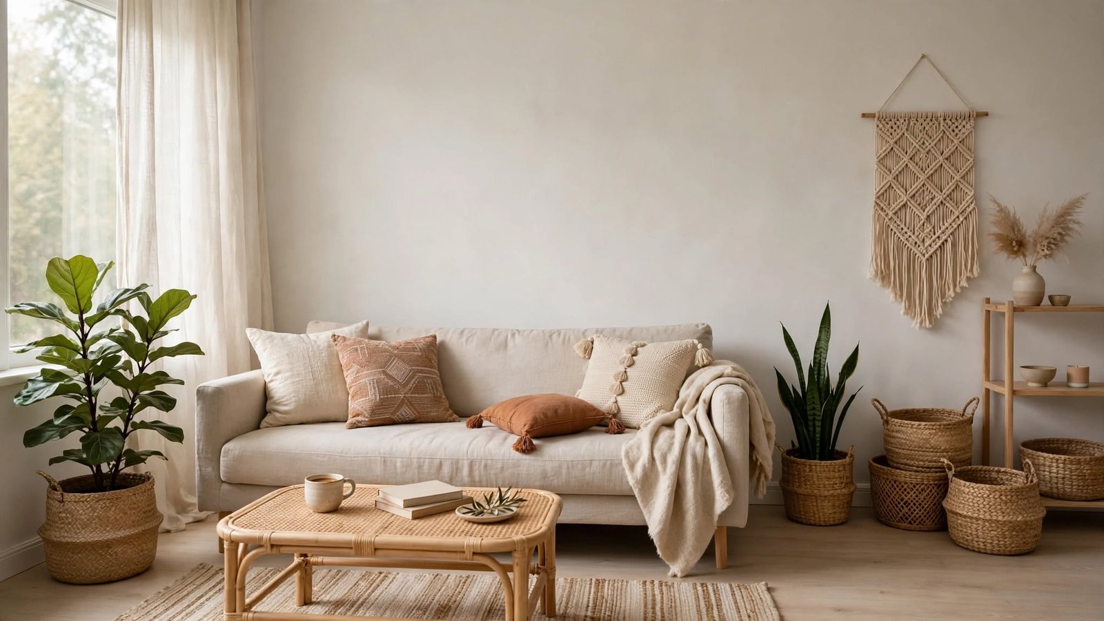 boho scandinavian living room