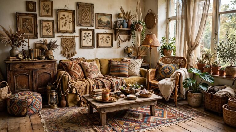 25 Boho Vintage Living Room Ideas for a Warm, Collected Space