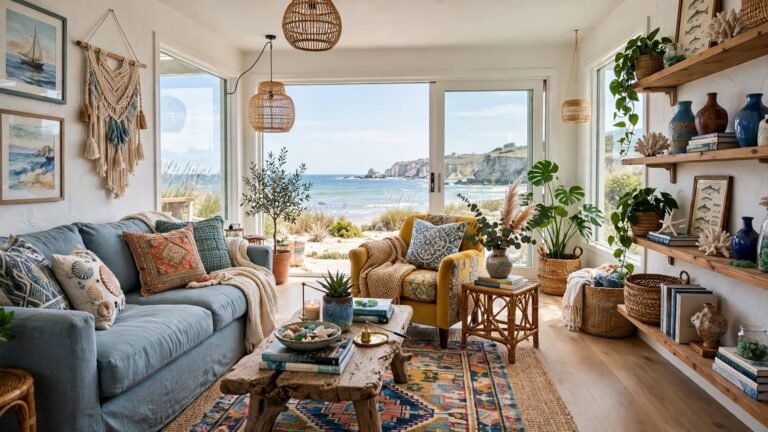 20 Coastal Eclectic Living Room Ideas for a Relaxed Collected Space