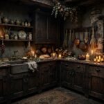 dark cottagecore kitchen
