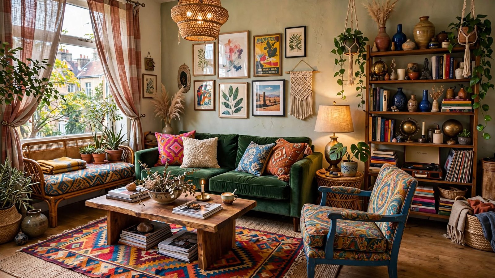 eclectic apartment living room