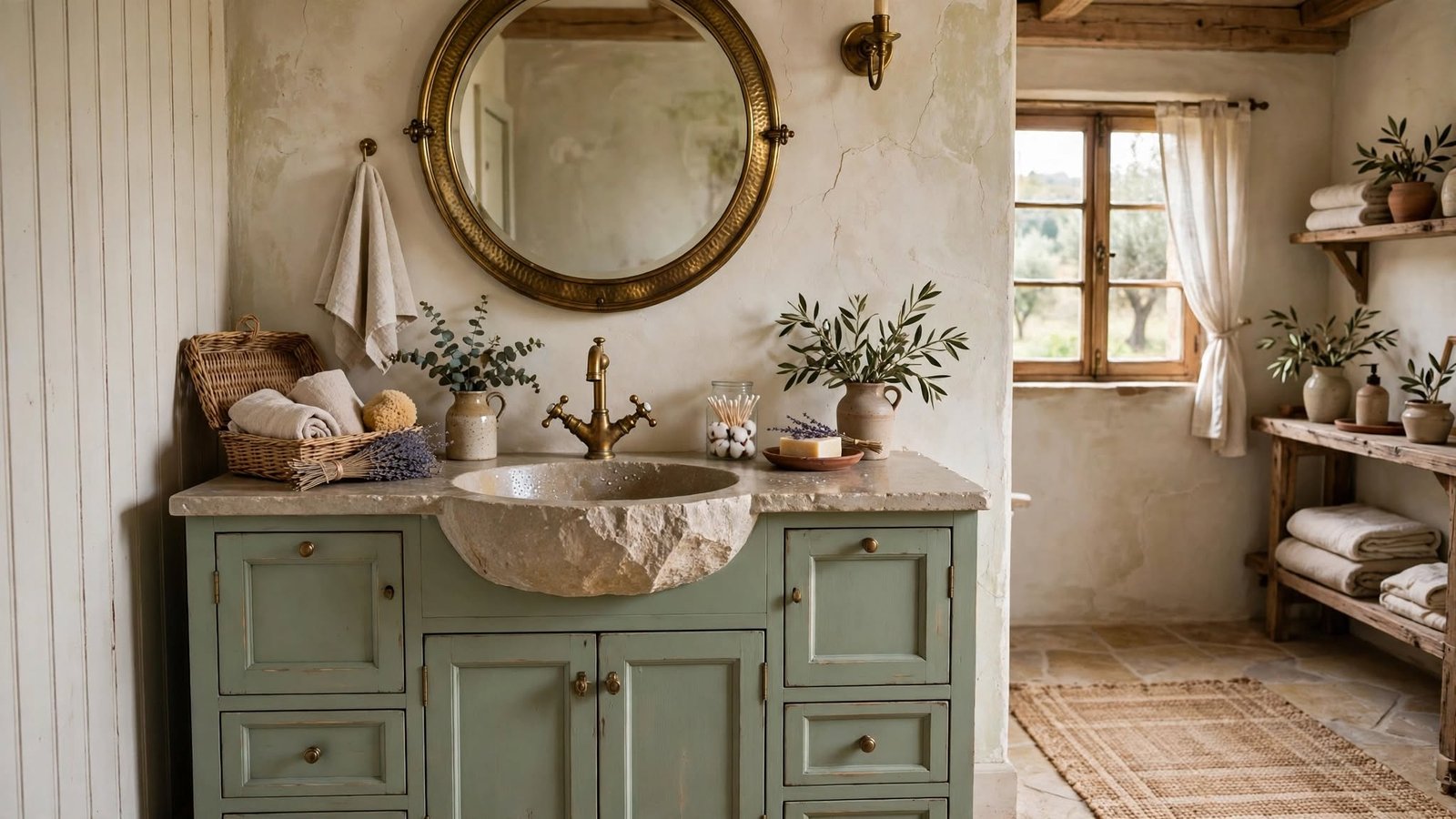 european farmhouse bathroom