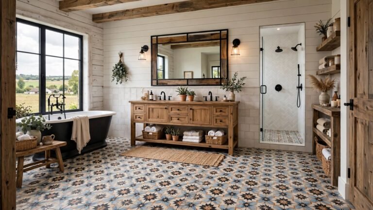 21 Farmhouse Bathroom Tile Ideas for a Timeless Rustic Look