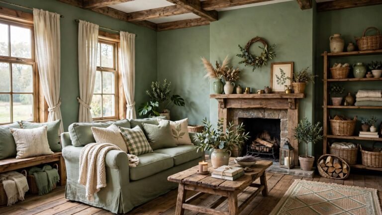 28 Farmhouse Green Living Room Ideas for a Fresh, Cozy Home
