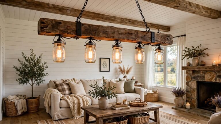 19 Farmhouse Living Room Lighting Ideas That Bring Warmth and Character