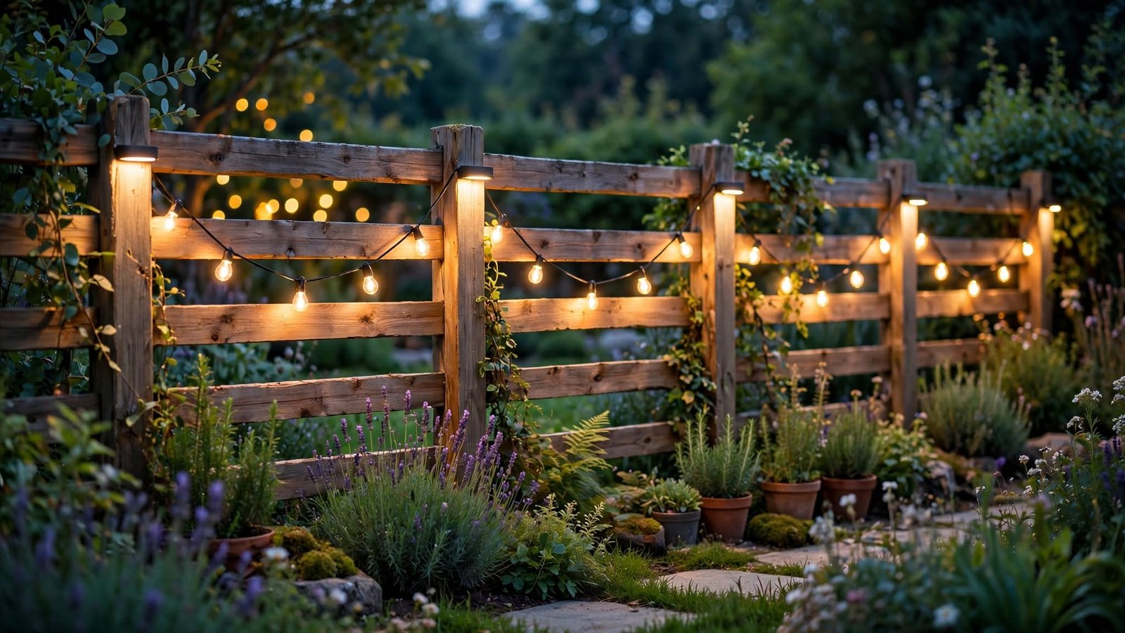 garden fence lighting ideas