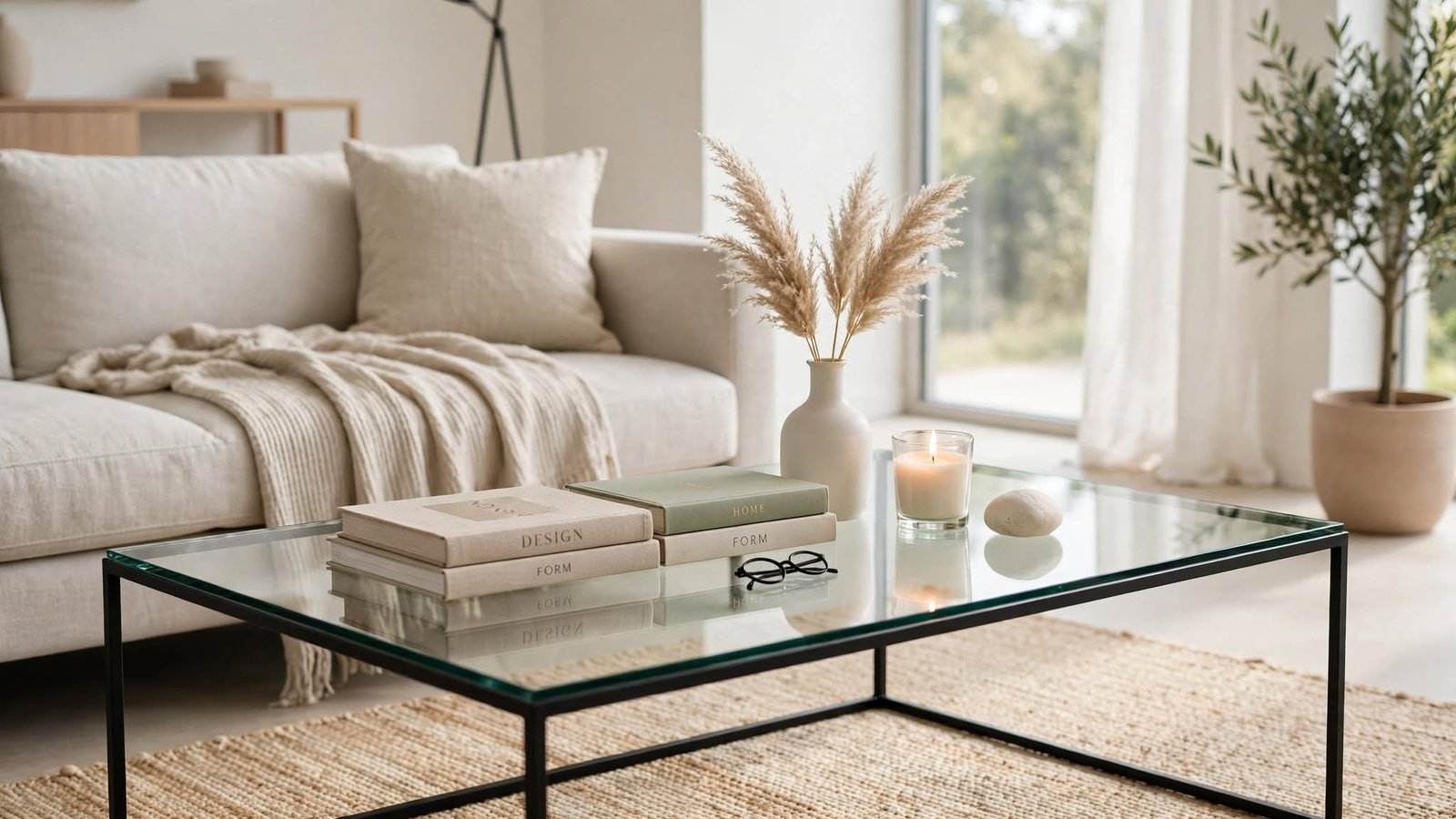 glass coffee table decor