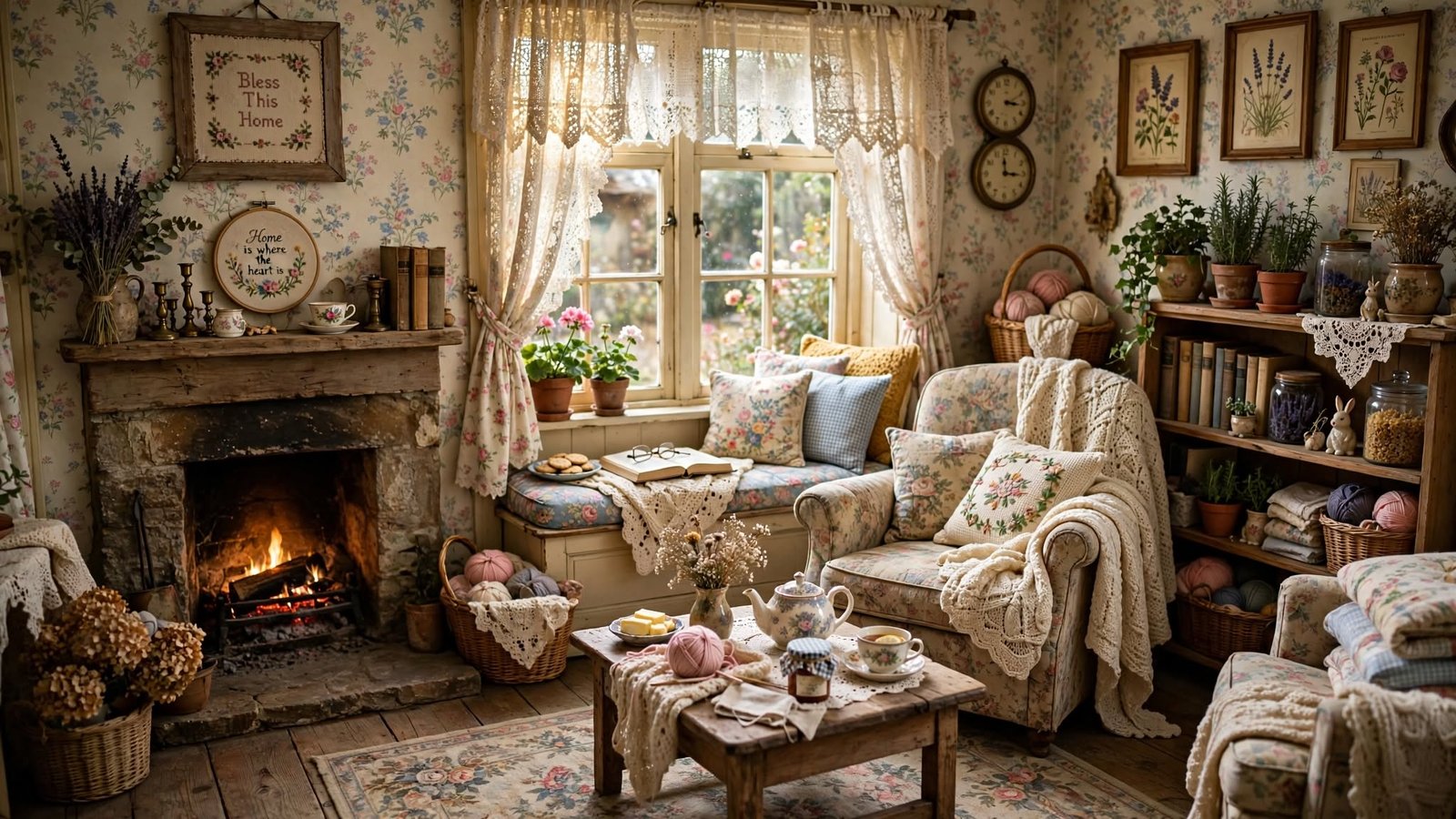 grandma cottage core living room