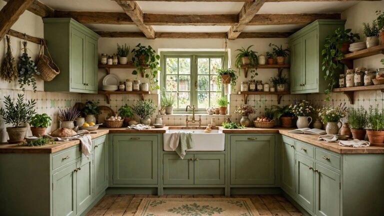 24 Green Cottagecore Kitchen Ideas for a Cozy, Nature-Inspired Home