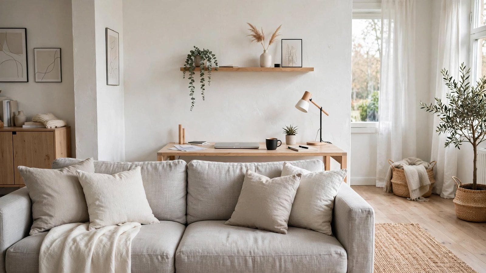 home office in living room