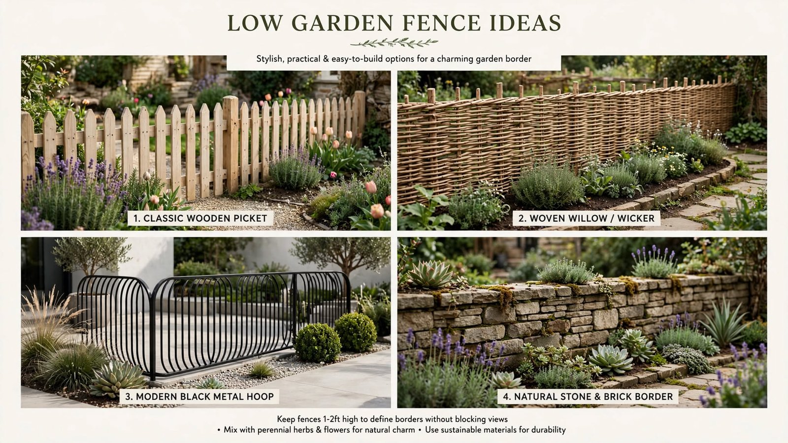 low garden fence ideas