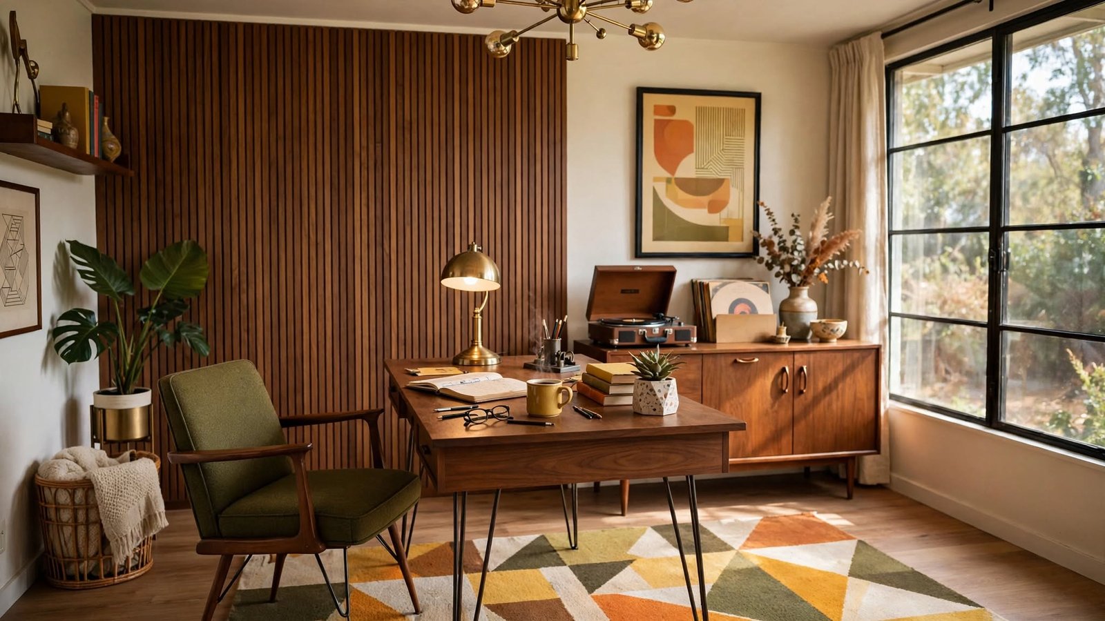 mid century modern home office