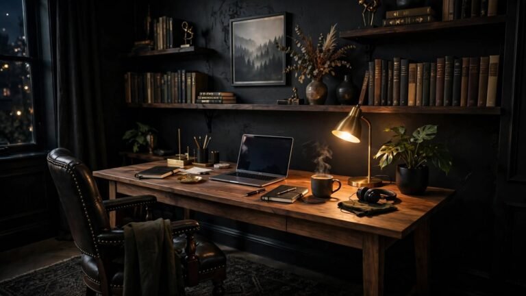 19 Moody Home Office Inspiration Ideas for a Dramatic Workspace
