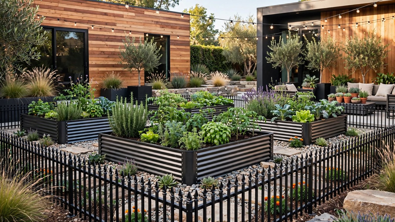 raised garden bed fence ideas