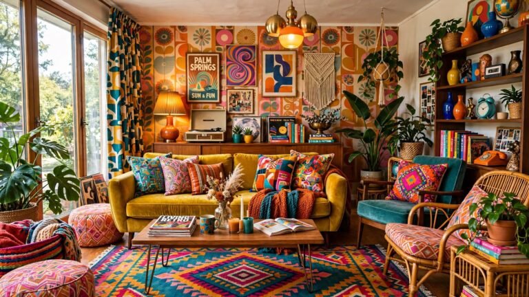 24 Retro Eclectic Living Room Ideas That Mix Eras With Confidence