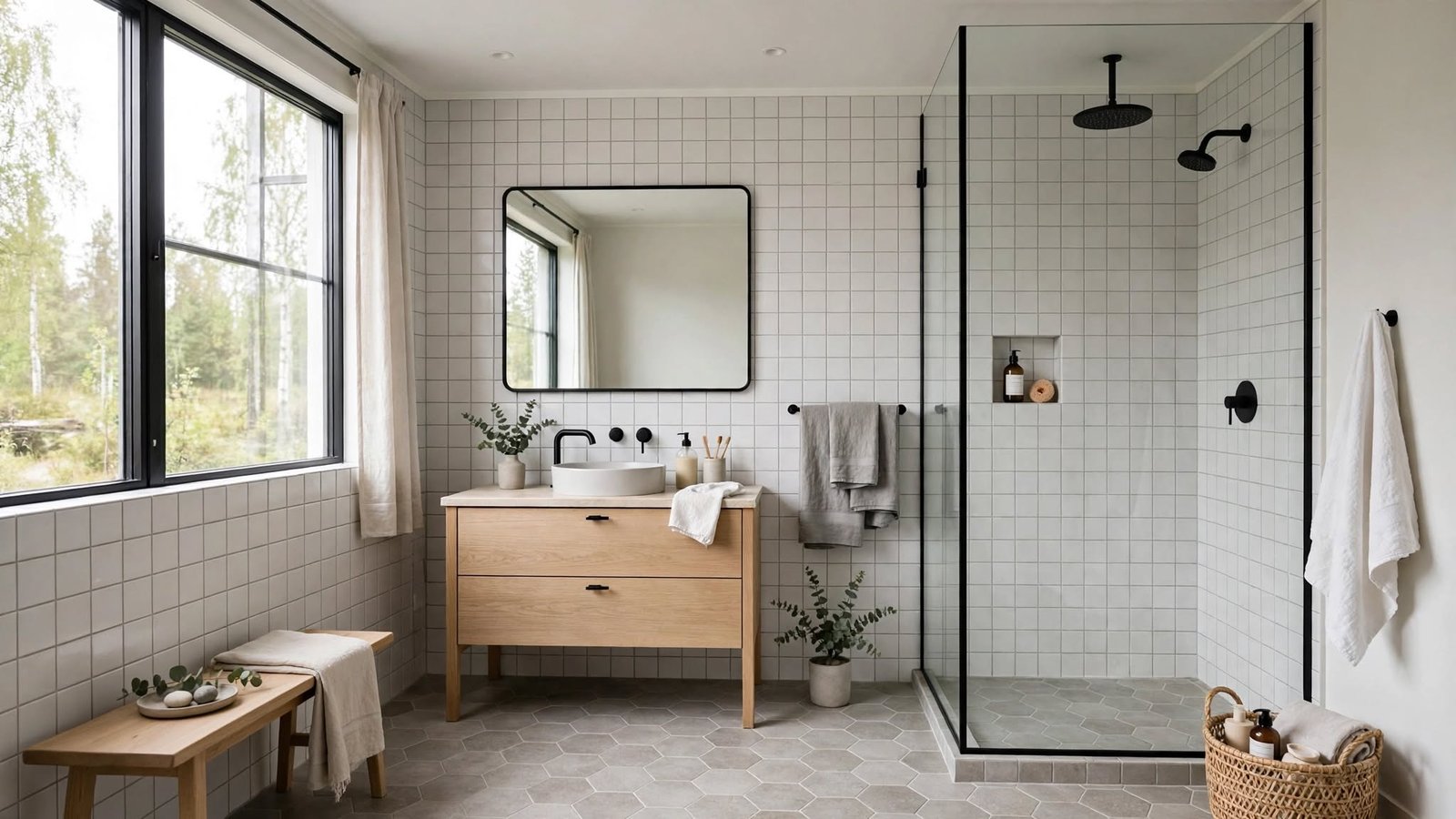 scandinavian bathroom tile