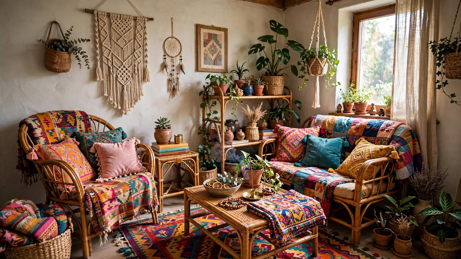 small bohemian living room