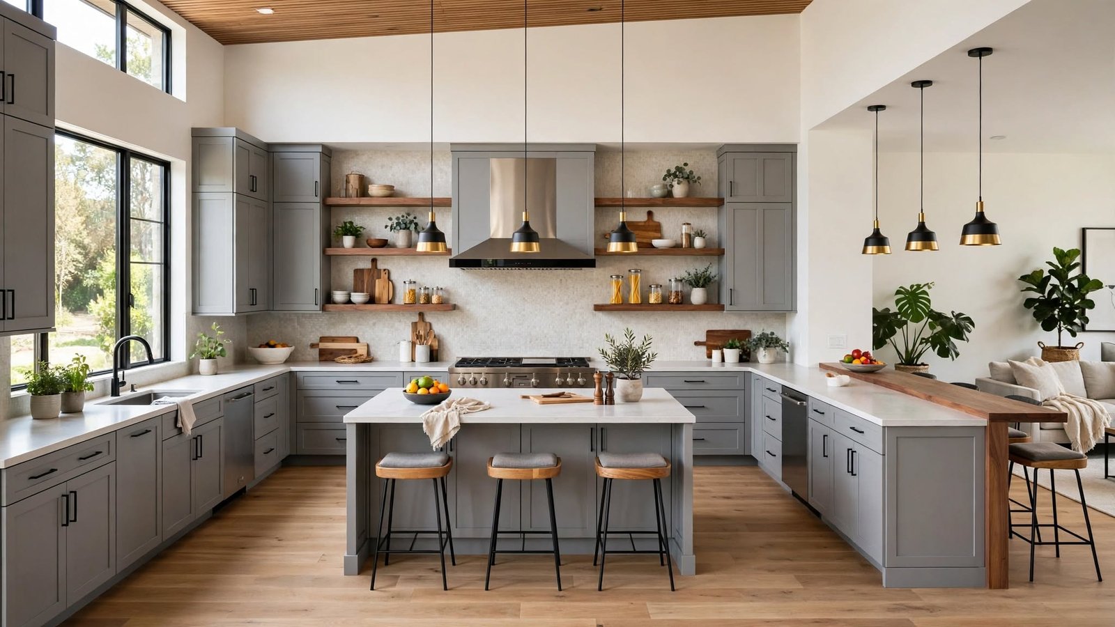 u shaped kitchen with peninsula