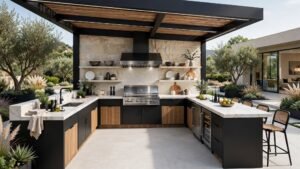 u shaped outdoor kitchen