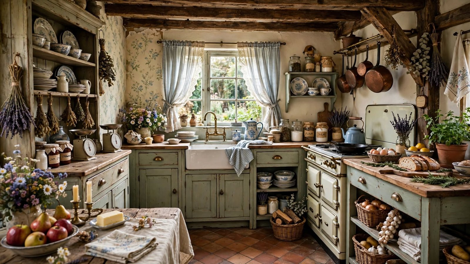 vintage cottagecore kitchen