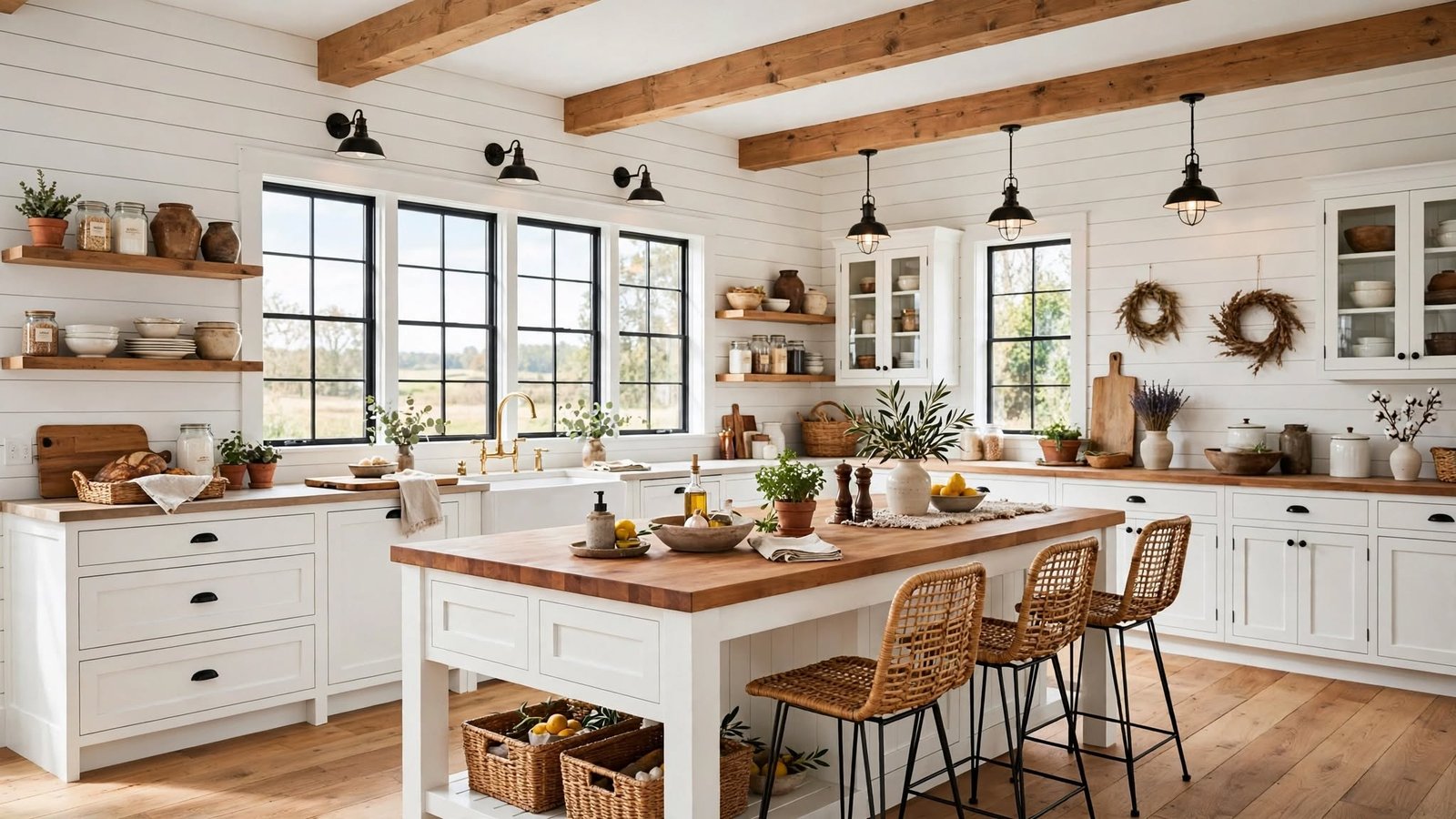 white farmhouse kitchen